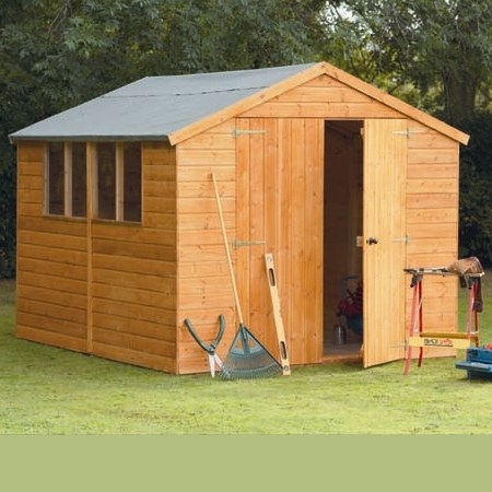 Buy Greenhouses Online - Greenhouse Stores UK Larchlap 10 x 8 Shiplap Apex Shed
