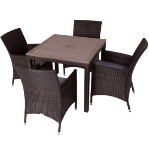 Alonso Square Rattan Dining Set - 4 Seater