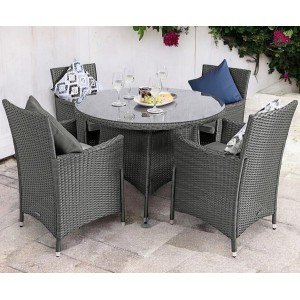 Nevada Round Dining Set - 4 Seater