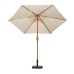 2.5m Ivory Wood-Look Crank and Tilt Parasol