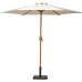 2.5m Ivory Wood-Look Crank and Tilt Parasol