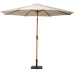3m Ivory Wood-Look Crank and Tilt Parasol
