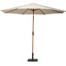 3m Ivory Wood-Look Crank and Tilt Parasol