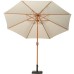 3m Ivory Wood-Look Crank and Tilt Parasol