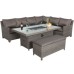 Paris Modular Corner Set With Rectangular Fire Pit Table