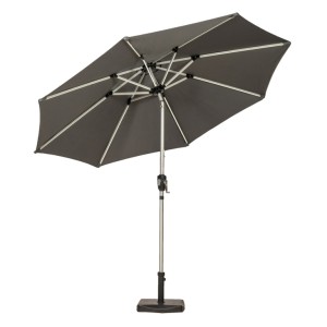 2.7m Grey LED Crank & Tilt Parasol