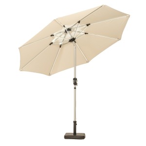 2.7m Ivory LED Crank & Tilt Parasol