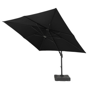 3m Deluxe Grey Square Cantilever Parasol With Base