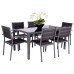 Sorrento Dining Set With Parasol - 6 Seater