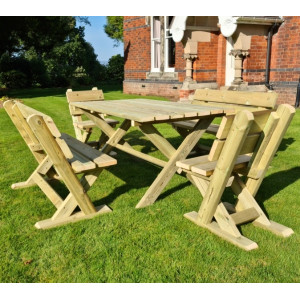 Ashcombe Table And Bench Set - 6 Seater