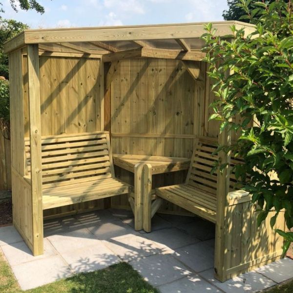 Four Seasons Corner Arbour with Polypropylene Roof