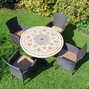 Montpellier 110cm Mosaic Dining Table with Stockholm Chairs
