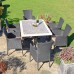 Wilmington Rectangular Patio Table with 6 Stockholm Chairs