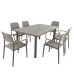 Libeccio Extending Table with 6 Bora Chairs