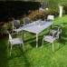 Libeccio Extending Table with 6 Bora Chairs