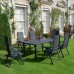 Libeccio Extending Table with 6 Darsena Multi-Position Reclining Chairs