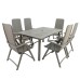 Libeccio Extending Table with 6 Darsena Multi-Position Reclining Chairs