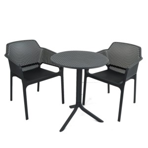 Step All-Weather Height Adjustable 60cm Table with Net Chairs