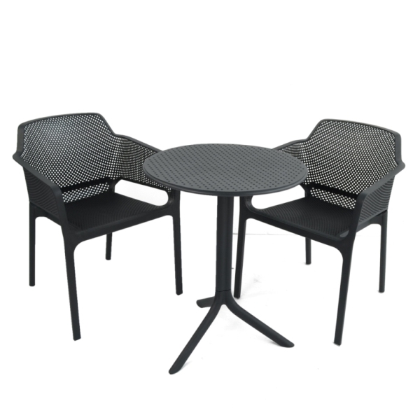 Step All-Weather Height Adjustable 60cm Table with Net Chairs