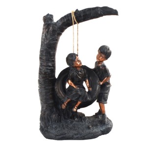 Bronze Effect 50cm Tyre Swing Garden Ornament