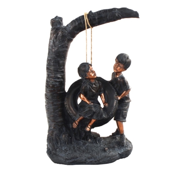Bronze Effect 50cm Tyre Swing Garden Ornament