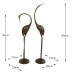 Contemporary 90cm & 76cm Verdigris Aluminium Crane Statues (Pair)