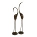 Contemporary 90cm & 76cm Verdigris Aluminium Crane Statues (Pair)