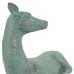 Lying Verdigris Aluminium Deer Statue - 36cm