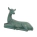 Lying Verdigris Aluminium Deer Statue - 36cm