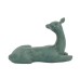 Lying Verdigris Aluminium Deer Statue - 36cm