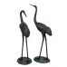 Crane 71cm & 63cm Verdigris Aluminium Statues (Pair)