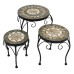 Brava Mosaic Round Plant Stands (Set of 3)