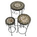 Brava Mosaic Round Tall Plant Stands (Set of 3)