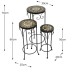 Brava Mosaic Round Tall Plant Stands (Set of 3)