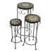 Brava Mosaic Round Tall Plant Stands (Set of 3)