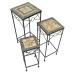 Brava Mosaic Square Tall Plant Stands (Set of 3)