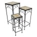 Brava Mosaic Square Tall Plant Stands (Set of 3)
