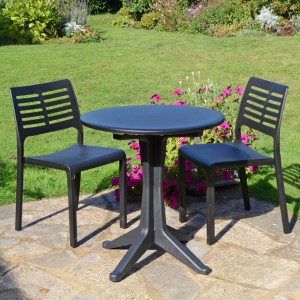 Levante All-Weather Plastic 70cm Round Table with Mistral Chairs