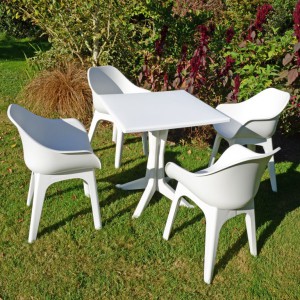 Ponente All-Weather 70cm Plastic Square Table with Ghibli Chairs