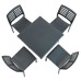 Ponente All-Weather 70cm Plastic Square Table with Mistral Chairs