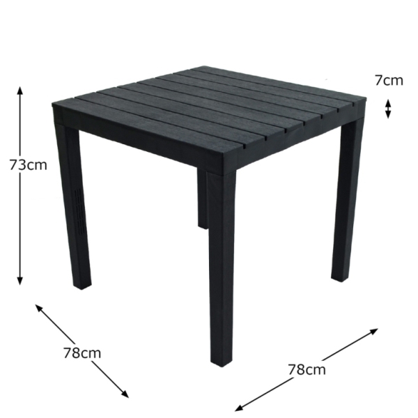 Black square deals patio table