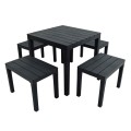 Roma 78cm Square Table with 4 Bench Seats