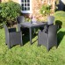 Roma 78cm Square Table with 4 Sicily Chairs