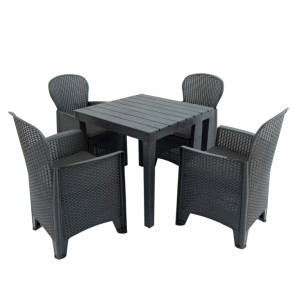 Roma 78cm Square Table with 4 Sicily Chairs