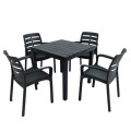 Roma 78cm Square Table with 4 Siena Chairs