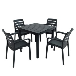 Roma 78cm Square Table with 4 Siena Chairs