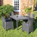 Salerno All-Weather Rectangular Plastic Table with 6 Sicily Chairs