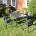 Salerno All-Weather Rectangular Plastic Table with 6 Siena Chairs