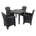 Salerno 78cm Square Table with 4 Sicily Chairs