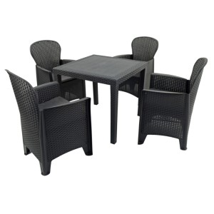 Salerno 78cm Square Table with 4 Sicily Chairs